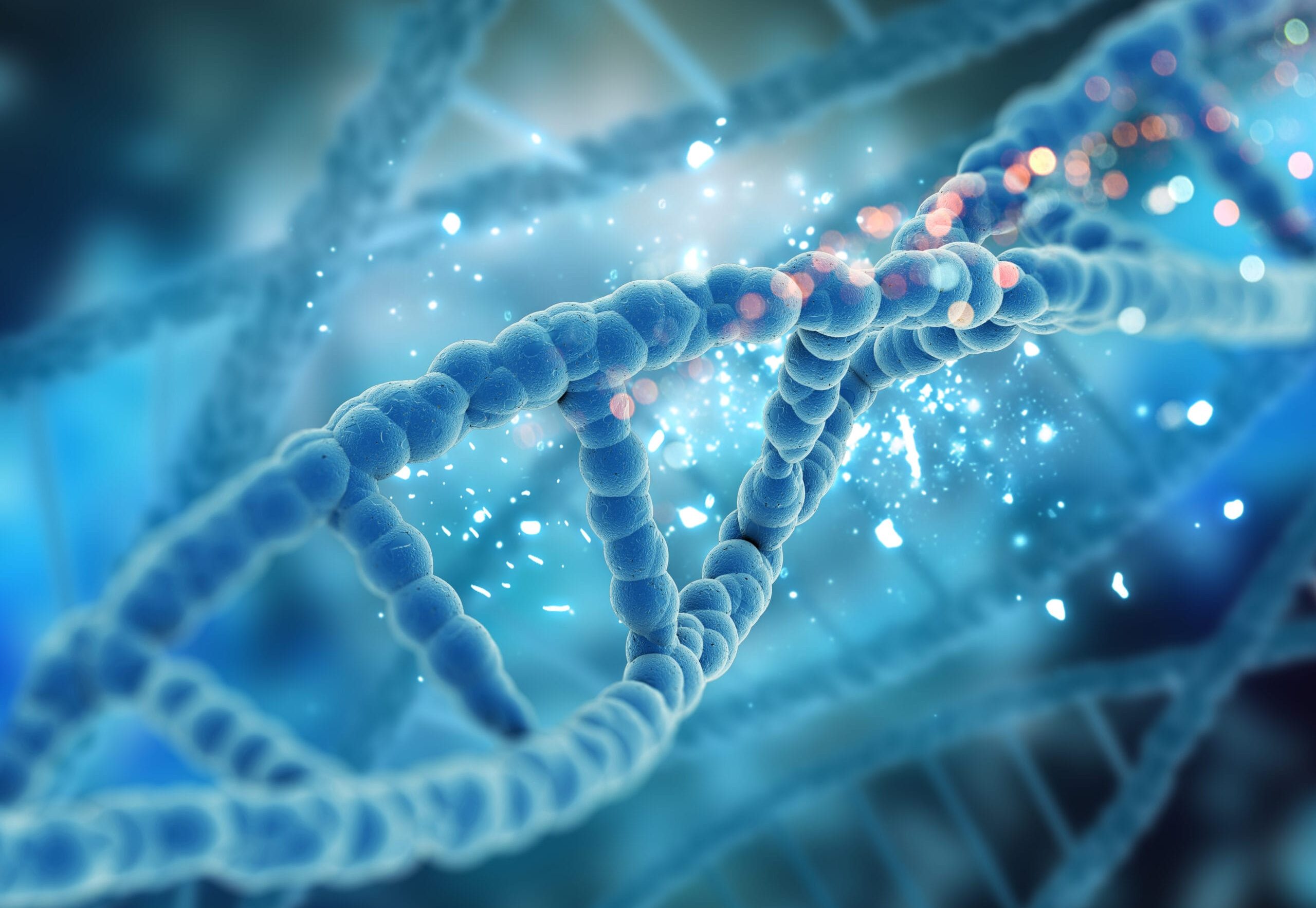 3D render of a medical background with DNA strands